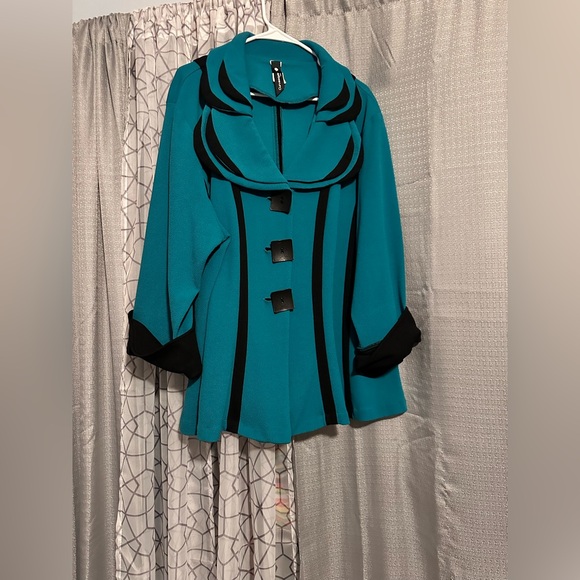 Jackets & Blazers - Teal and black jacket